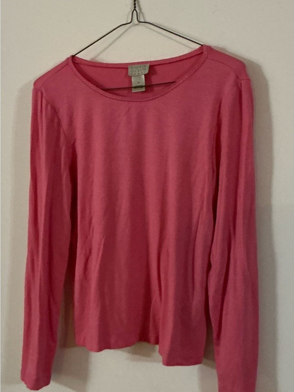 Sigrid Olsen Sport Pink Long-Sleeve Crewneck Top - Very Soft - Size Medium